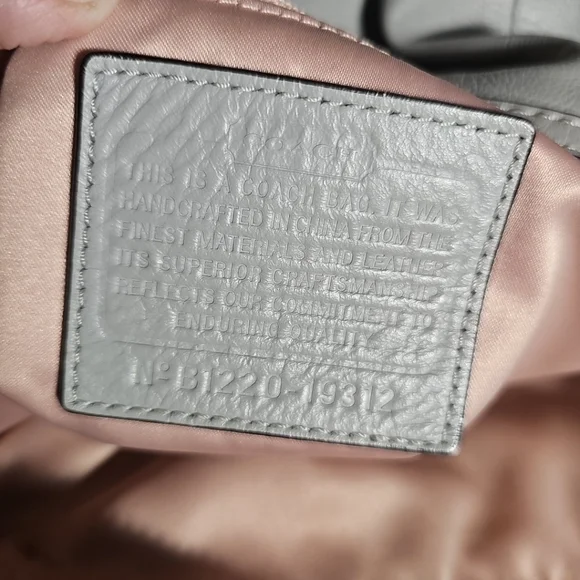 Coach Kristen Woven Round Leather Satchel $498 Authentic Gray/Silver VGUC - Picture 13 of 16